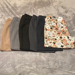 Dress Pants 10P Bundle with Tan, Gray, Black, Navy Pants & Floral Capris - NWT